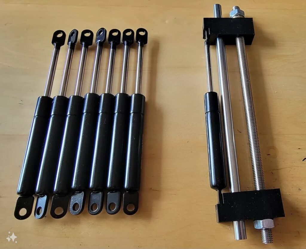 Eight New E30 seat gas spring shocks (E23, E24,E28) + Tool BMW 52101965645