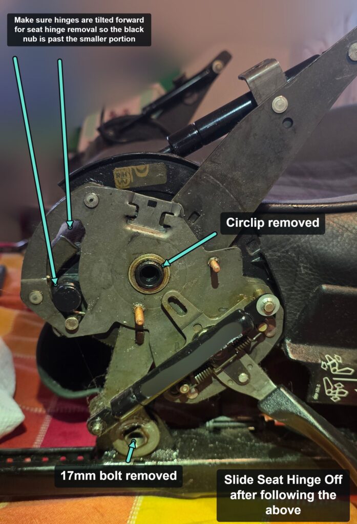 E30 Seat Hinge Removal (All E30 Seats – Sport, Comfort, 2 and 4 door)