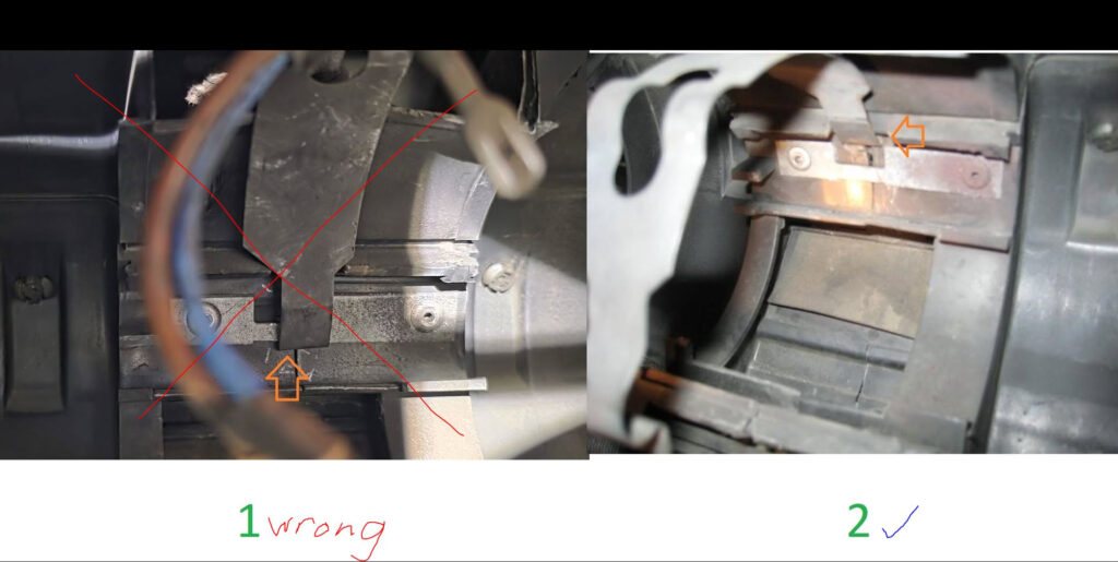 BMW E30 Blower Motor: Where does the blower motor bracket clip attach to in the back? And do you need to remove fuel cooler lines (87 only) to replace the blower motor?