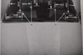 Photo of a BMW E30 windshield marked with the washer jet aiming distances 258, 405, 460, 265, 310, 473, 490 and 285 mm
